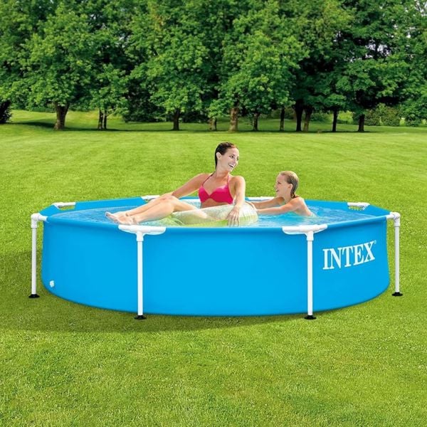 Intex 8FTMetal Frame Swimming Pool With Solar Cover
