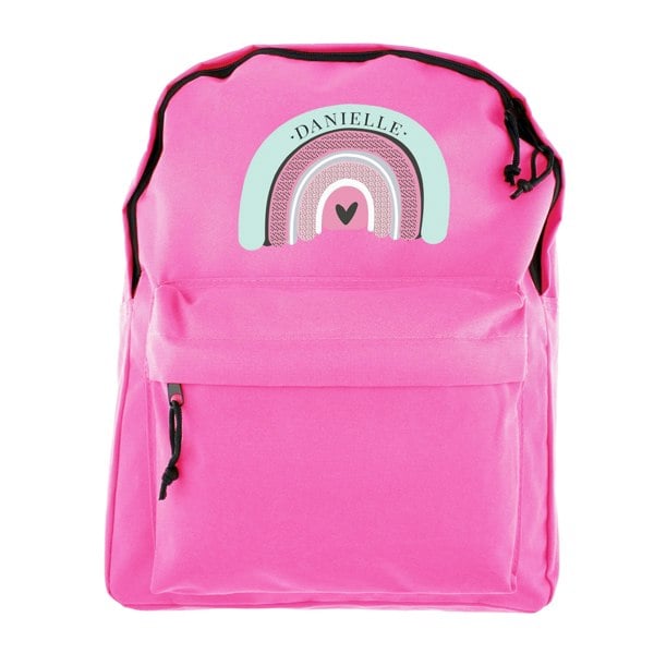 Personalised Memento Company Personalised Rainbow Pink Backpack