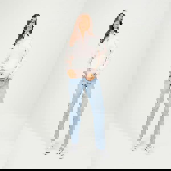 Brave Soul Pink Striped Half Zip Knitted Jumper - Pink Image 3