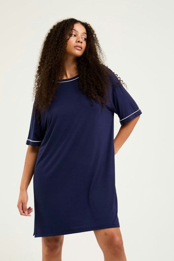 Bamboo Classic Tee Dress in Midnight - Wholesale - Nightgowns