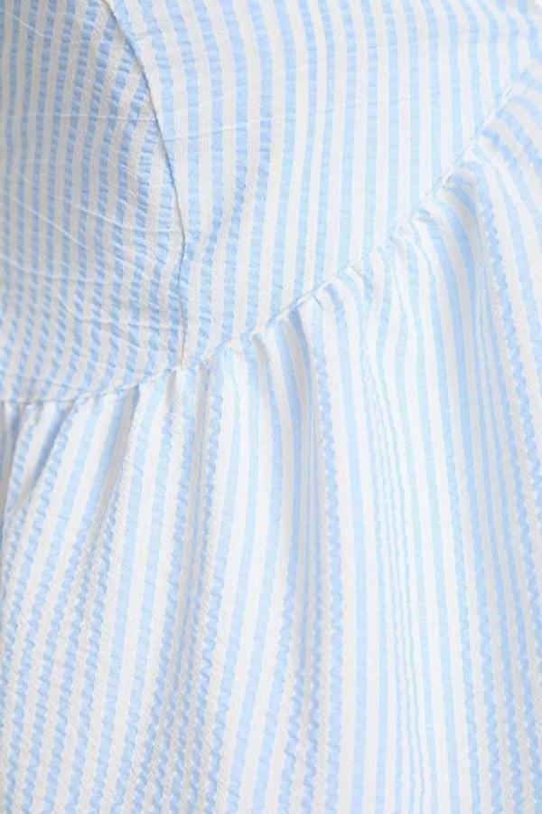 WOVCOR Striped Strappy Woven Blouse