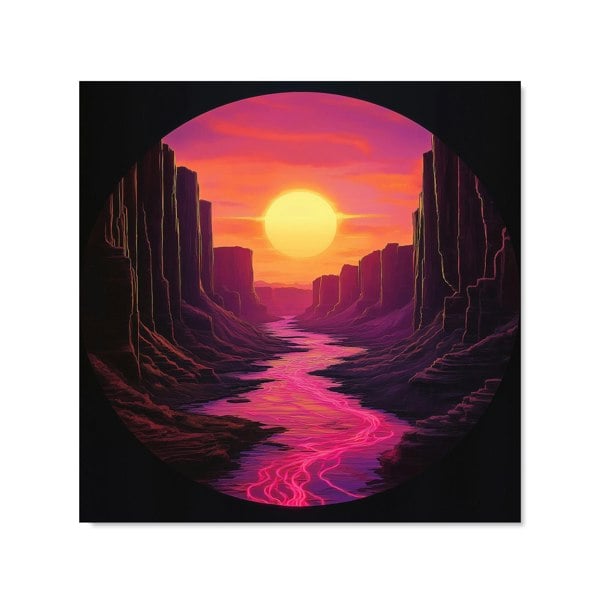 Warren Reed - Designer Synthwave Canyon Sunset Kitchen Splashback