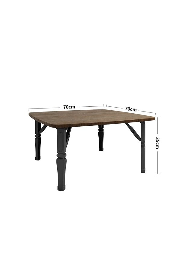 Living and Home 70cm Square Wooden Folding Coffee Table