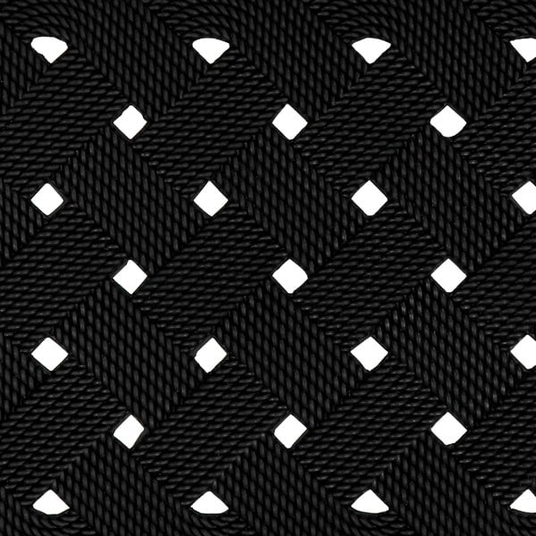 JVL Trellis Rope Design Rubber Scraper Doormat, 40x70cm, Black