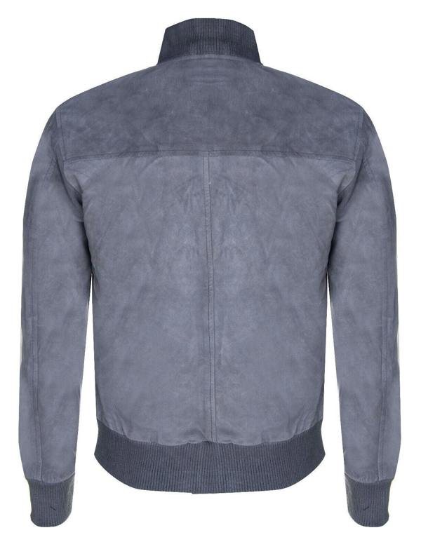 Infinity Leather Mens Suede Leather MA-1 Varsity Bomber Jacket