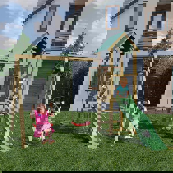 Lucas Climbing Frame with Tower Swings and Slide - Best Shed