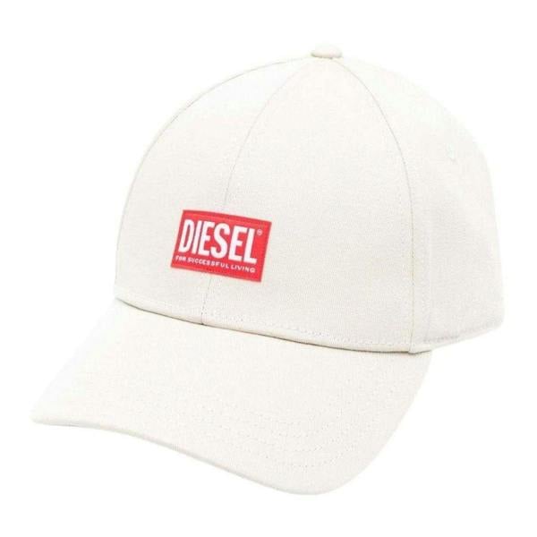 Diesel Unisex Adult Patch Logo Baseball Cap - White - 