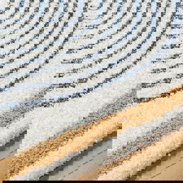 Livabliss Birmingham-Global Black Blue Grey Plush Soft Pile Rug