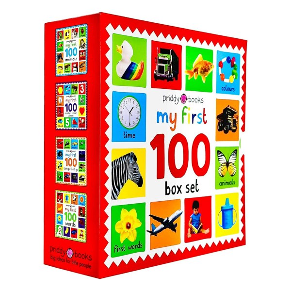 My First 100 Board Book Set: First 100 Words, Numbers Colors Shapes, Animals, things that Go