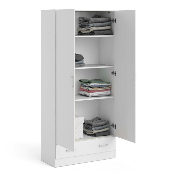Wyld Haus Berlin White Slim 2 Door Bedroom Wardrobe 1 Drawer