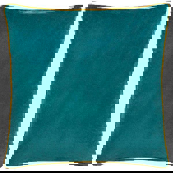 Furn Meridian Velvet Cushion Cover - Teal/Ocher