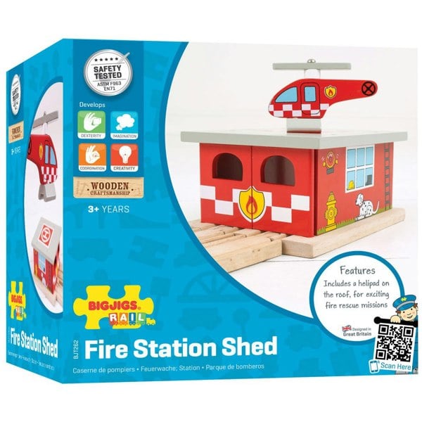 Bigjigs Rail Firestation Shed