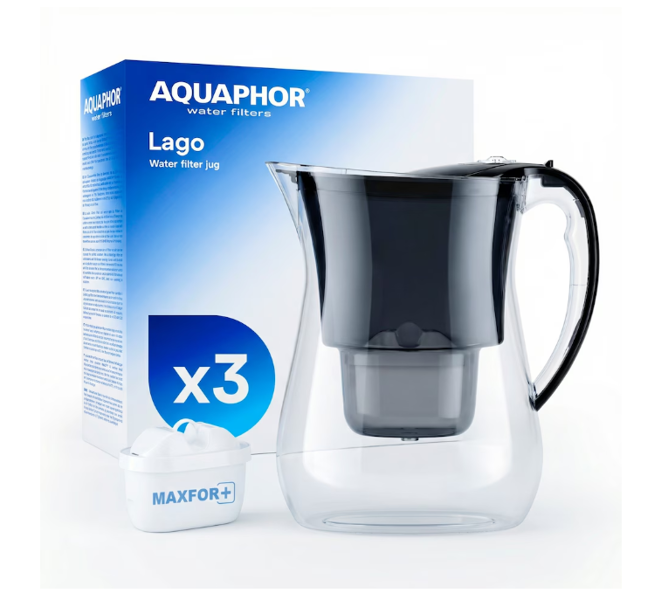 AQUAPHOR 3.8L Lago Black with 3 x 200 litre Maxfor+ Filter