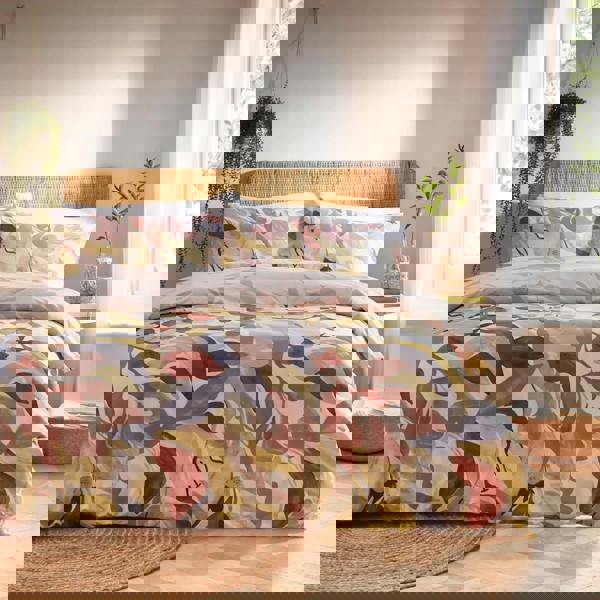 Furn Amarosa Reversible Abstract Duvet Cover Set - Plaster