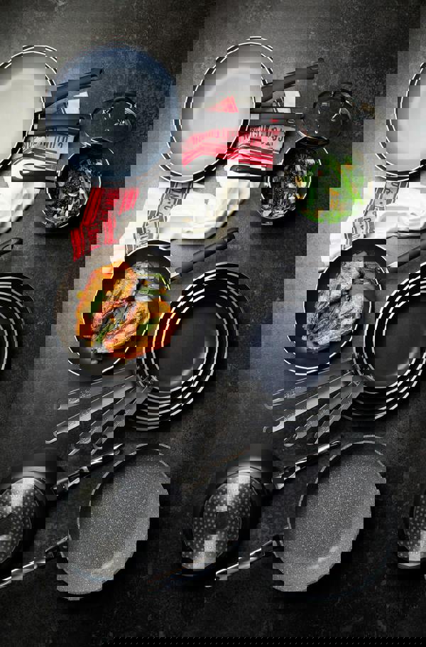 MasterClass 2pc Ceramic Non-Stick Eco Frying Pan Set with 2x Induction-Safe Frying Pans, 24cm and 28cm