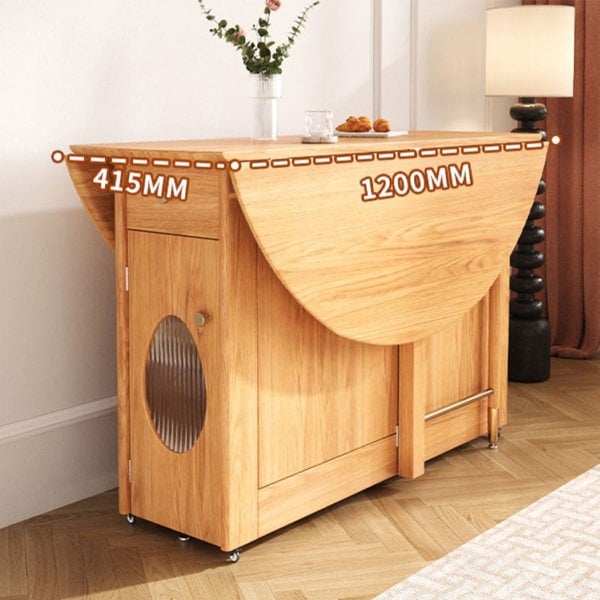 Ainsley Folding Extendable Dining Table, Wood in a lifestyle setting with round folding dining table