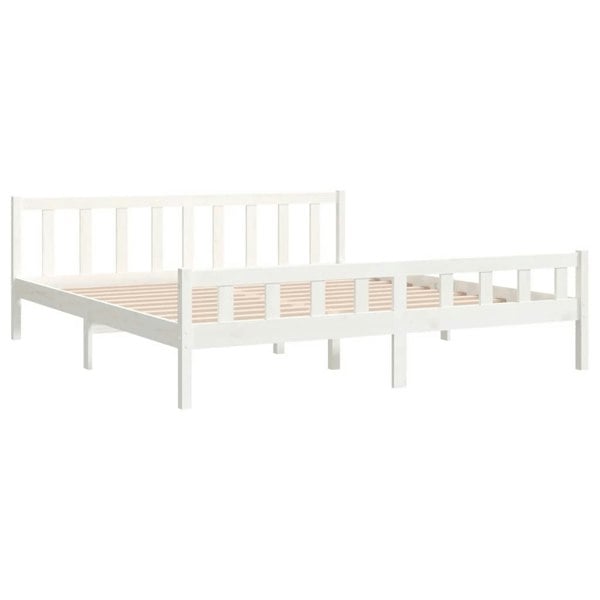 Berkfield Bed Frame White Solid Wood 160x200 cm