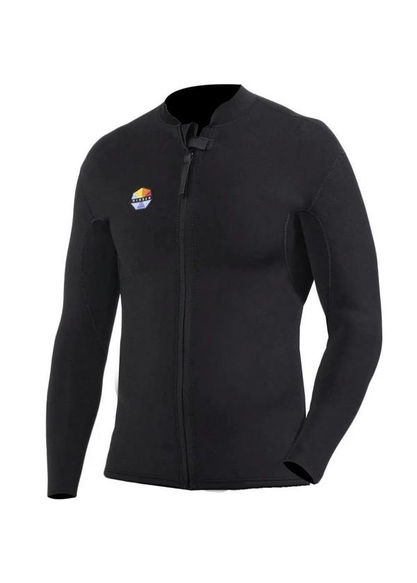 Vissla Solid Sets 2mm Front Zip L/S Wetsuit Jacket - Black - S