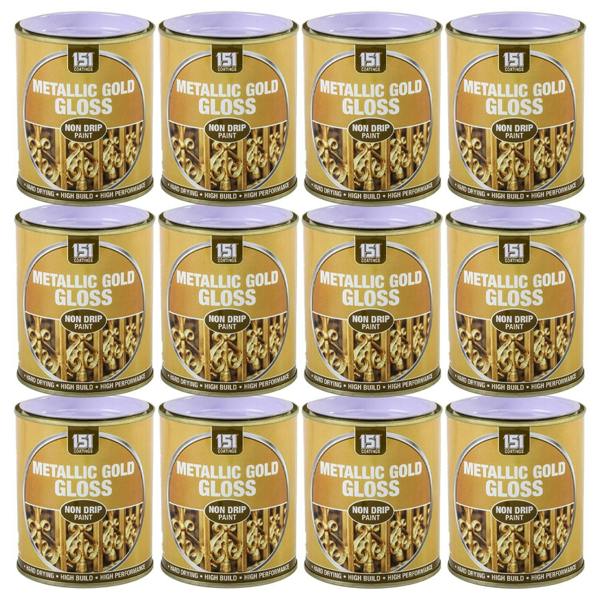 151 12X Metallic Gold Gloss Non-Drip Paint 300ml