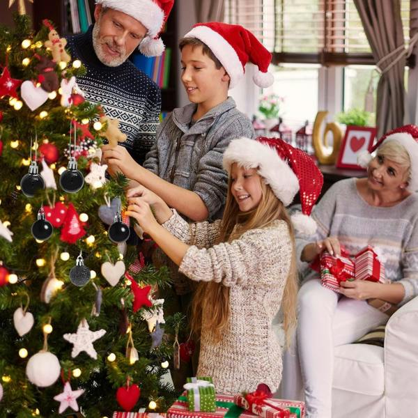3cm Black Shatterproof Christmas Baubles in Pack Sizes for Trees, Garlands and Seasonal Decorating image 3