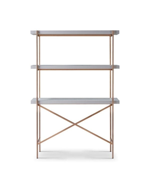 Bronze Frame & White Desk & Bookshelf by Gillmore