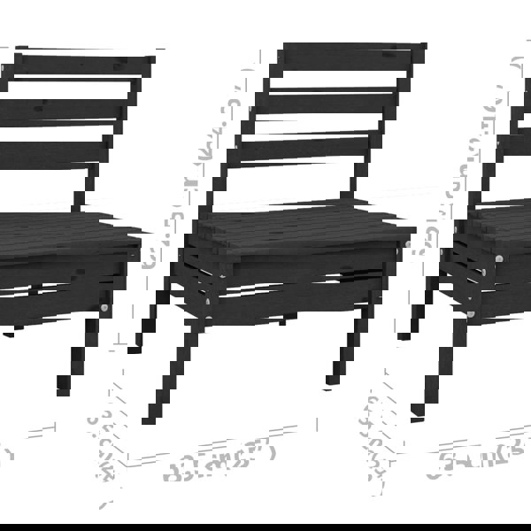 Berkfield 7 Piece Garden Lounge Set Black Solid Wood Pine