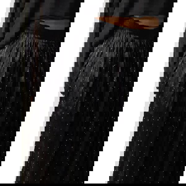 Blue Vanilla Shimmery Stud Detailed Tulle Skirt