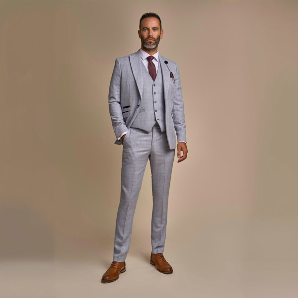 Caridi Sky Three Piece Suit Front