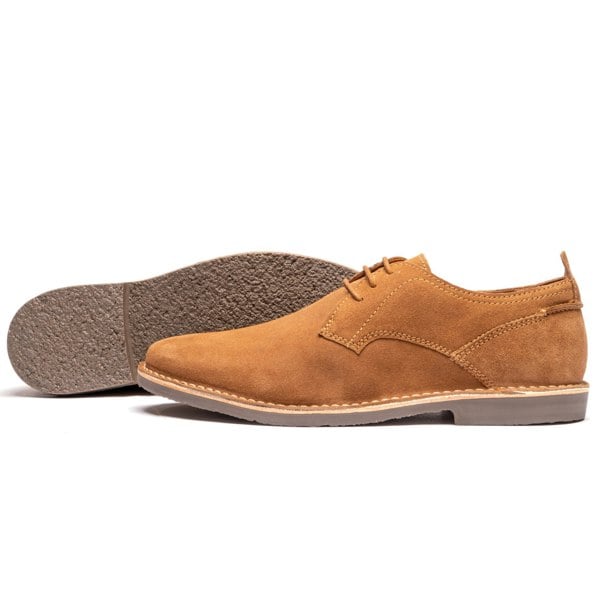 Popps JONAS Mens Suede Desert Shoes Cognac