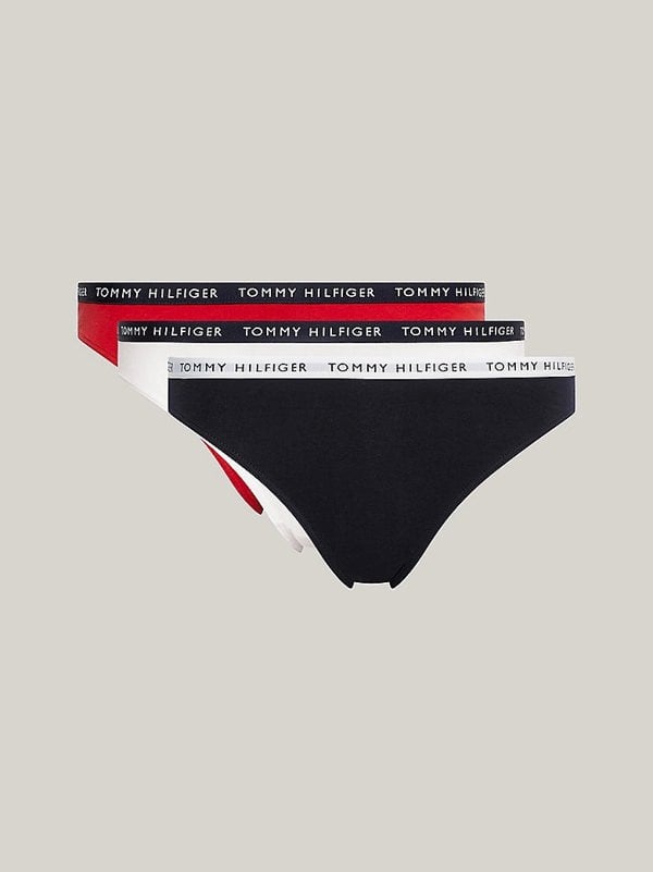 Tommy Hilfiger BIKINI 3 Pack Womens Briefs Desert Sky/White/Primary Red