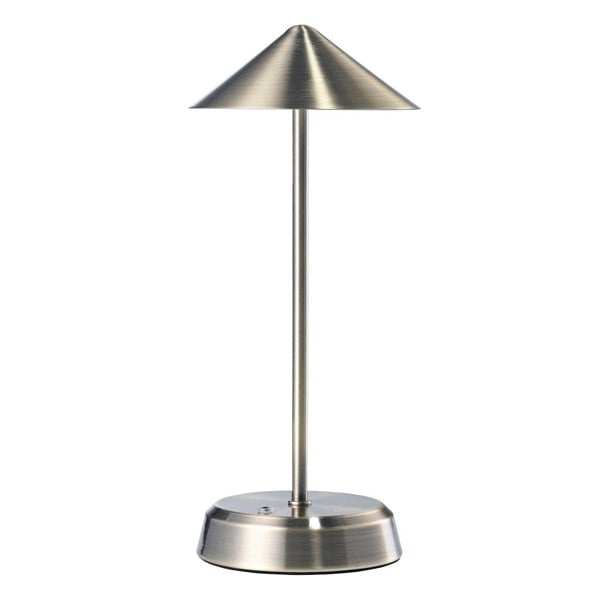 Tall Sleek Antique Rechargeable Touch Dimmable IP44 Table Lamp with Metal Shade Image 1