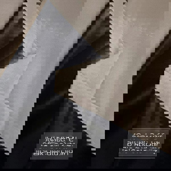 Beige Eyelet Total Blackout Thermal Curtains - 46 x 63 Inch Drop - 2 Panel Image 3
