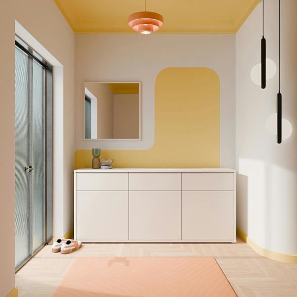 Furniture To Go Alice Springs 3 Door 3 Drawer Sideboard with Push-to-Open Drawers in Sand