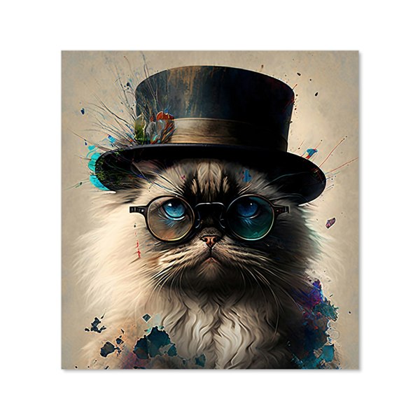 Warren Reed - Designer Ragdoll Cat With Glasses Splashart Kitchen Splashback