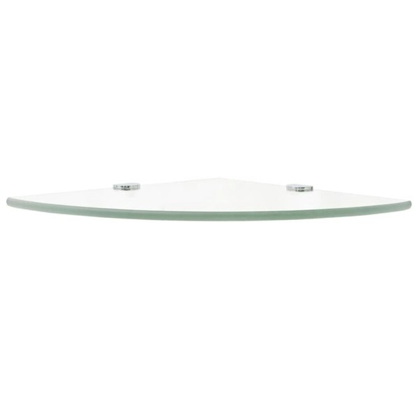 Berkfield Corner Shelf with Chrome Supports Glass Clear 35x35 cm