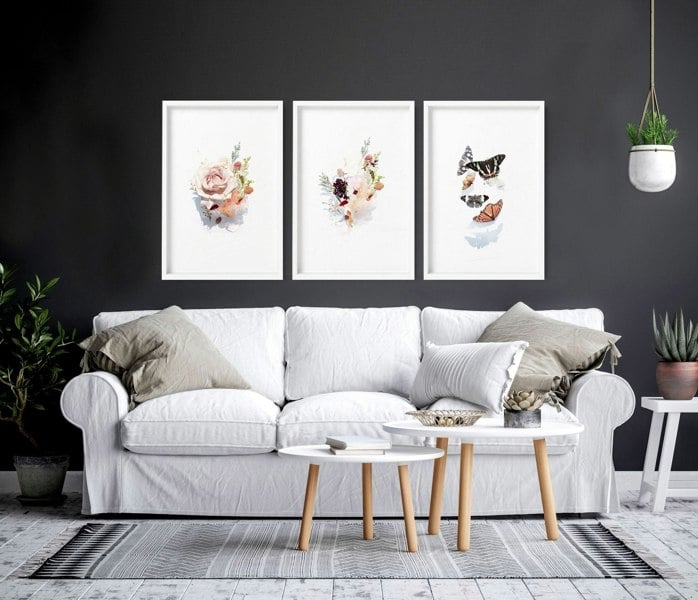 Art for a living room | set of 3 wall art prints