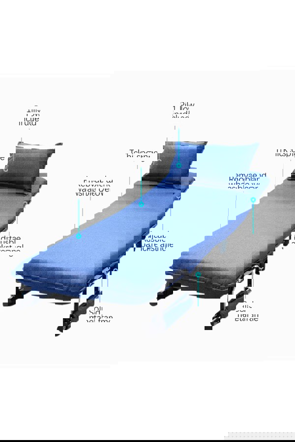 Living and Home 3-in-1 Lounge and Sofa Bed with Pillow