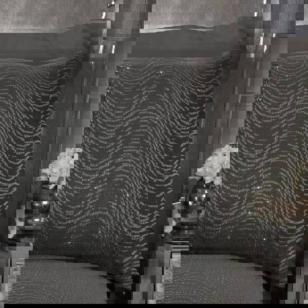 Smart Living Luxury Hotel Quality Lurex Jacquard Swirl Duvet Cover with Pillowcases