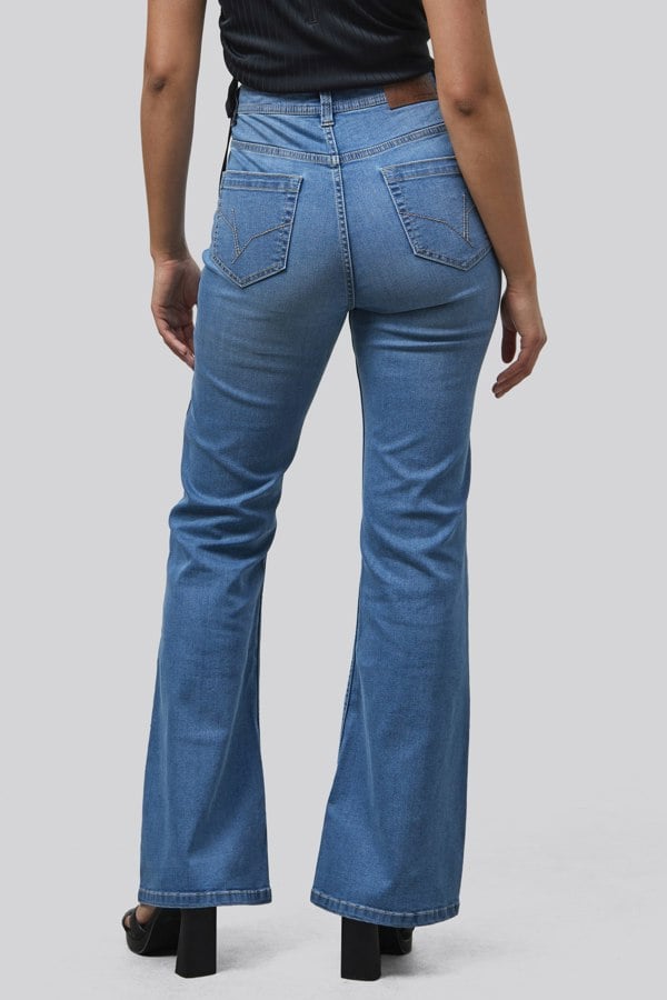 ENORSIA Mid Waist Flare Jeans