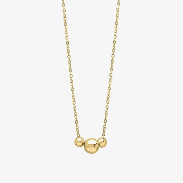 T. H. Baker 9ct Yellow Gold Trio Ball Necklace GN396