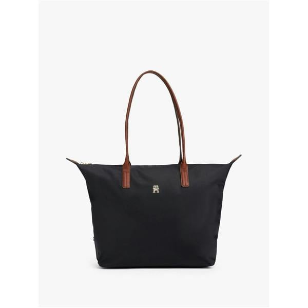 Tommy Hilfiger Popette Monogram Nylon Tote Bag - Black - 