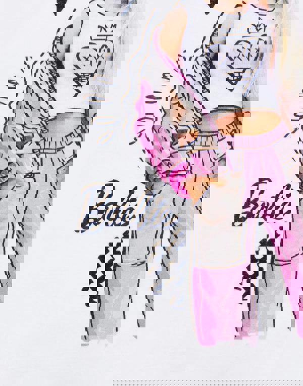 Barbie Girls White Doodle Pose Short Sleeved T-Shirt