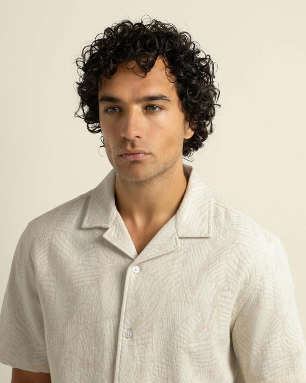 Larsson & Co Rafe - Leaf Jacquard Short Sleeve Shirt