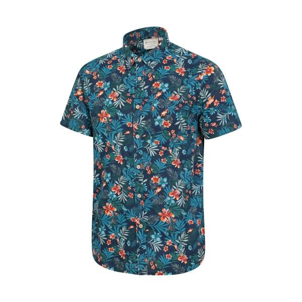 Mountain Warehouse Mens Tropical Floral Short-Sleeved Shirt - Navy - 