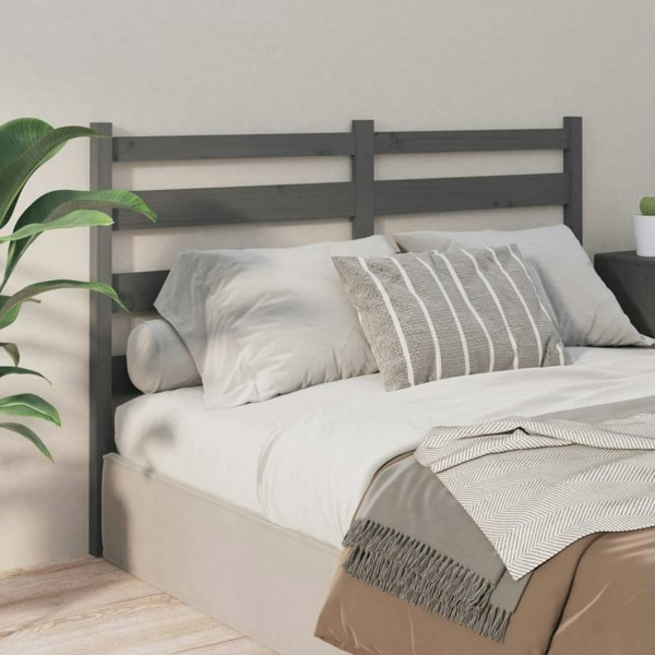 Berkfield Bed Headboard Grey 206x4x100 cm Solid Wood Pine