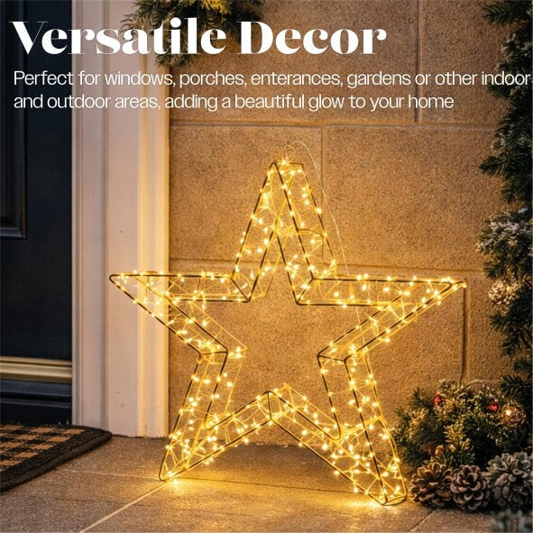 Scotts of Stow Xmas Haus White Metal Star with 480 Warm White Micro LED Indoor Decoration