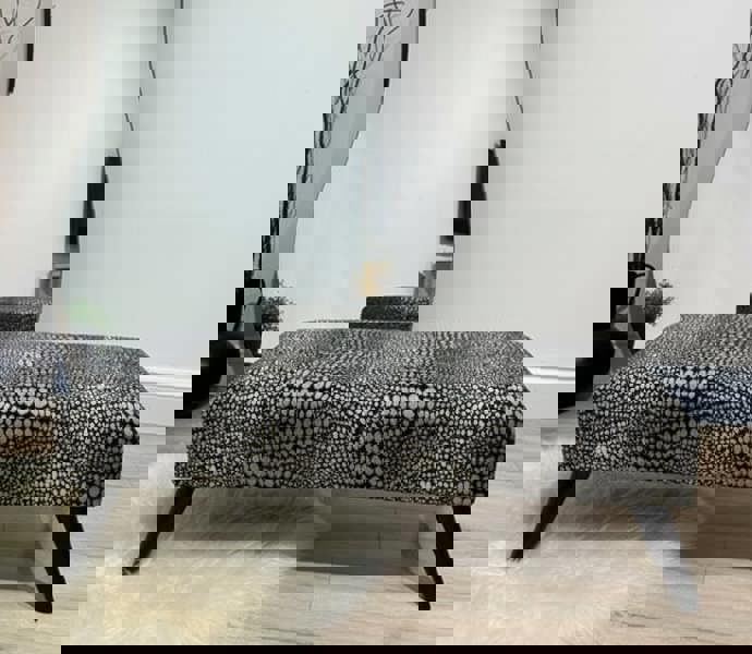 ISTOOLS Premium Leopard Print Ottoman Bench – Fabric Footstool & Coffee Table (Non-Storage)