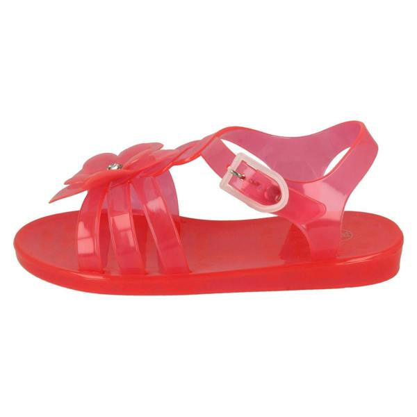 Spot On Girls Spot On Flat Strappy T Bar Flower Trim Sandal
