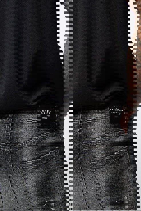 Valere Milano Mosole Rip & Repair Jeans - Black