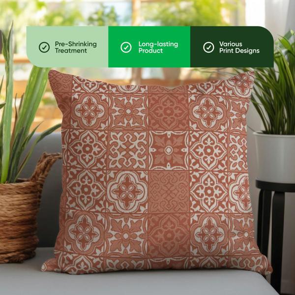 Gardenwize Pair of Outdoor Scatter Cushions – Jacquard Pink Design